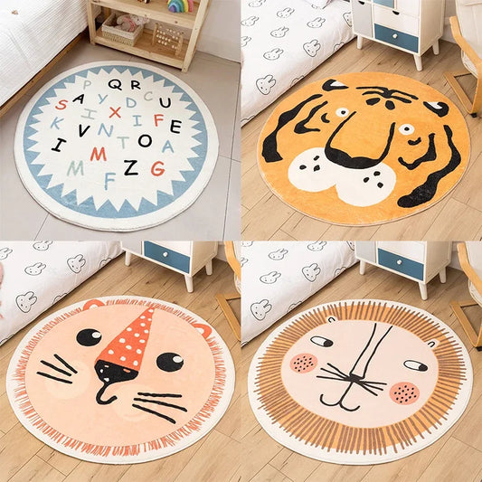 Alfombra Redonda Arcoíris para Habitación Bebé