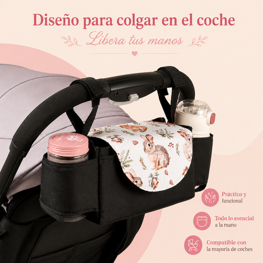 Bolso Colgante para Cochecito y Cuna Diseño Conejo