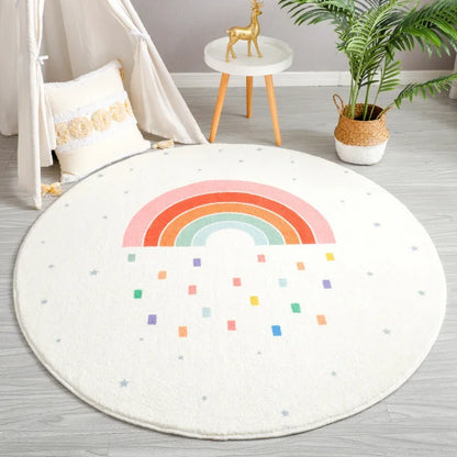 Alfombra Redonda Arcoíris para Habitación Bebé